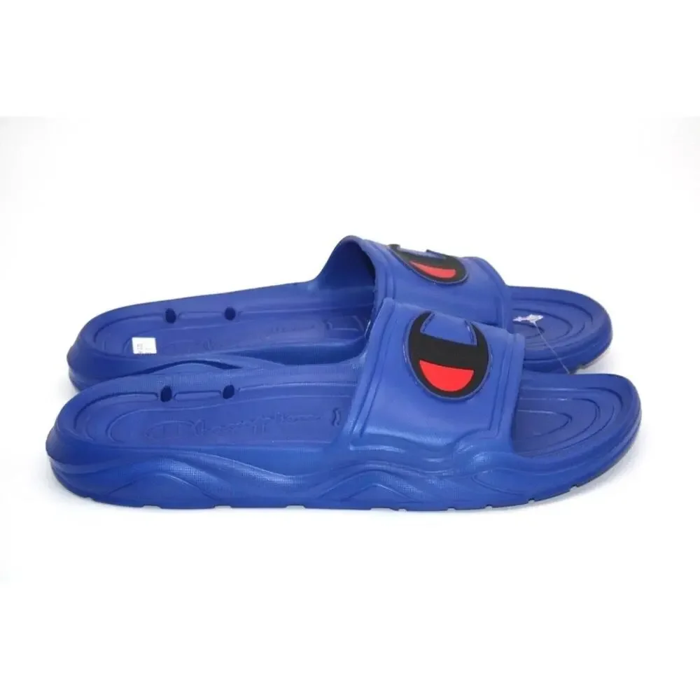 NEW Champion Mens Hydro C Slide Sandals Blue CP101063M Size 9